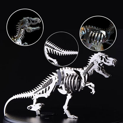 3D Stainless Steel T-Rex Dinosaur Metal Puzzle – Jurassic Predator - 3D Metal Puzzle Kit | Karpenter Shop