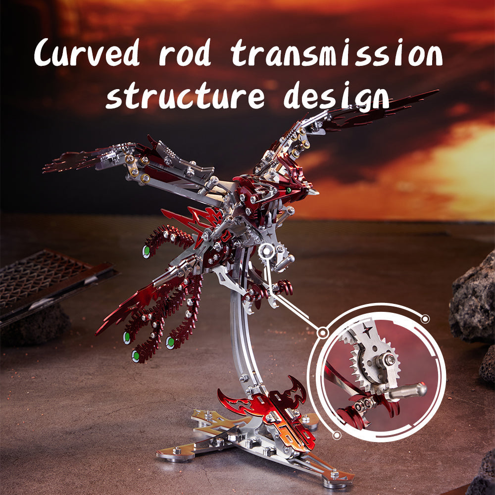 3D Mechanical Phoenix Stainless Steel Assembly Kit - 3D Metal Puzzle Kit | Karpenter Shop