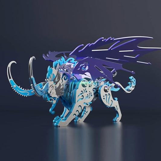 Qiong Qi Tiger 3D Stainless Steel Metal Puzzle – Chinese Mythical Beast - 3D Metal Puzzle Kit | Karpenter Shop