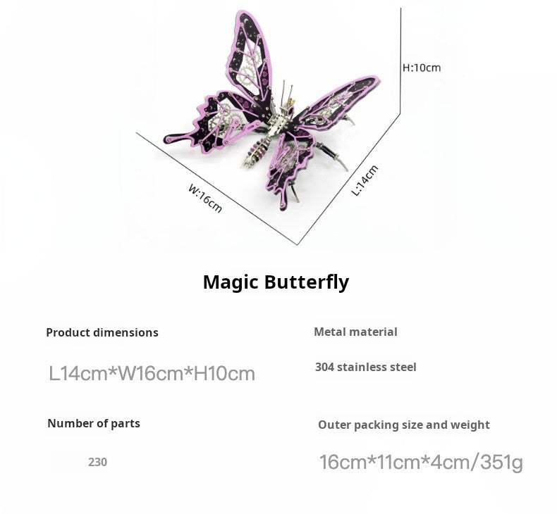 Steel Mechanical Butterfly 3D Metal Puzzle – Fantasy Model Kit - 3D Metal Puzzle Kit | Karpenter Shop