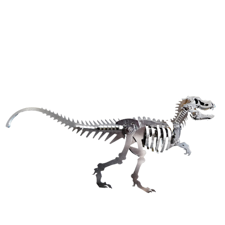 3D Stainless Steel T-Rex Dinosaur Metal Puzzle – Jurassic Predator - 3D Metal Puzzle Kit | Karpenter Shop