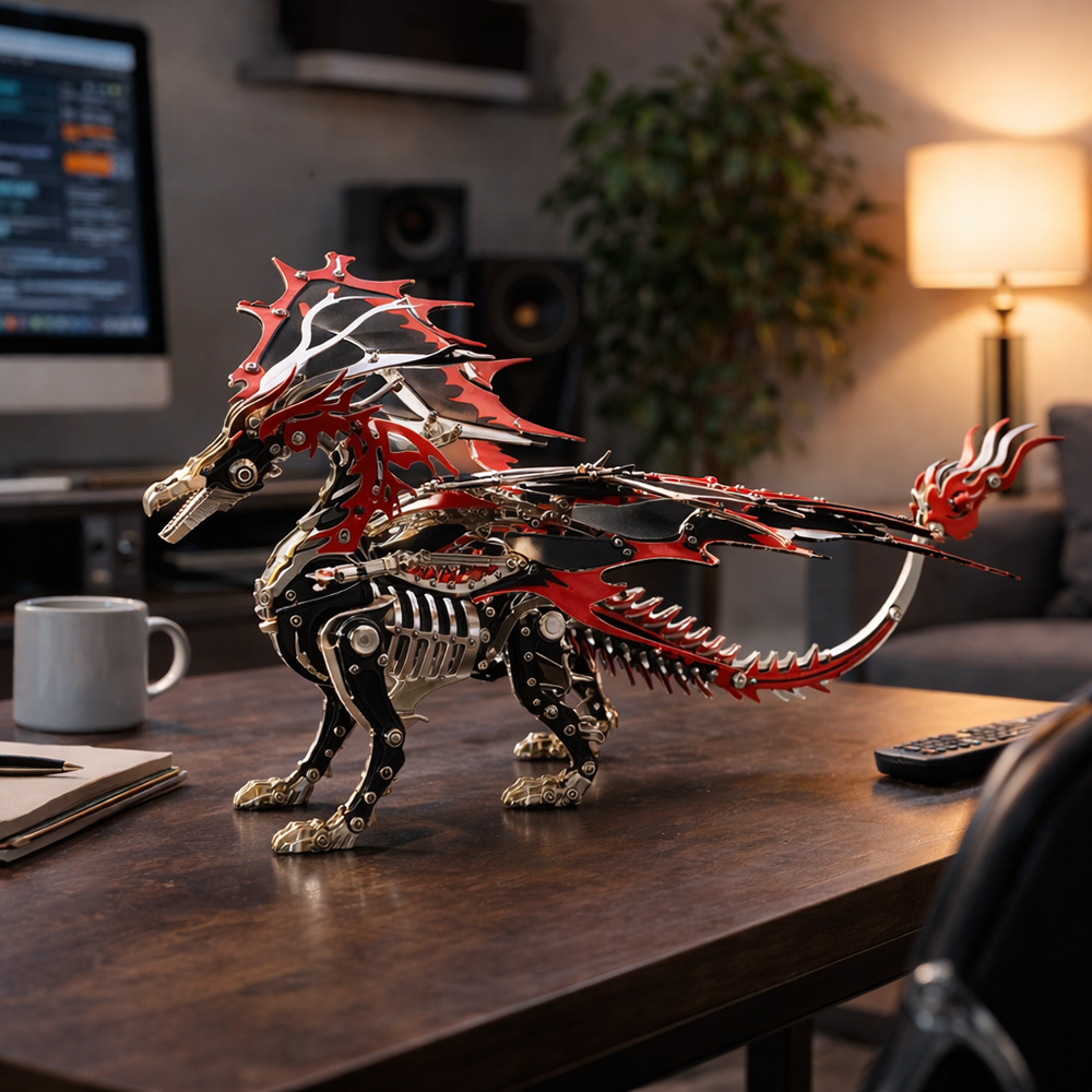 3D Mechanical Fire Dragon Metal Model Kit DIY Puzzle for Adults & Kids - 3D Metal Puzzle Kit | Karpenter Shop