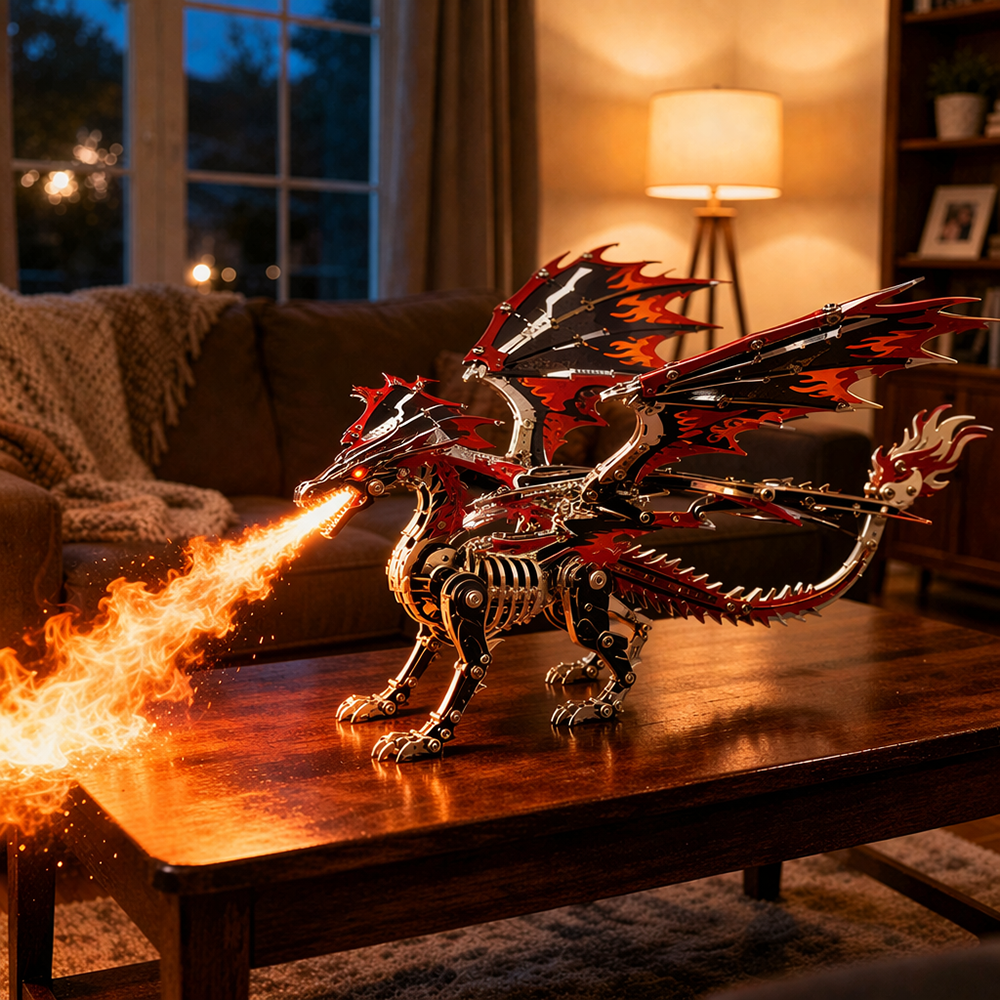 3D Mechanical Fire Dragon Metal Model Kit DIY Puzzle for Adults & Kids - 3D Metal Puzzle Kit | Karpenter Shop