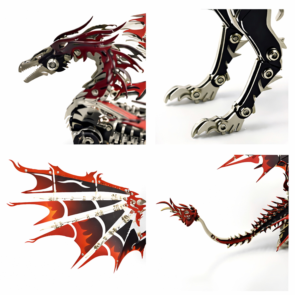 3D Mechanical Fire Dragon Metal Model Kit DIY Puzzle for Adults & Kids - 3D Metal Puzzle Kit | Karpenter Shop
