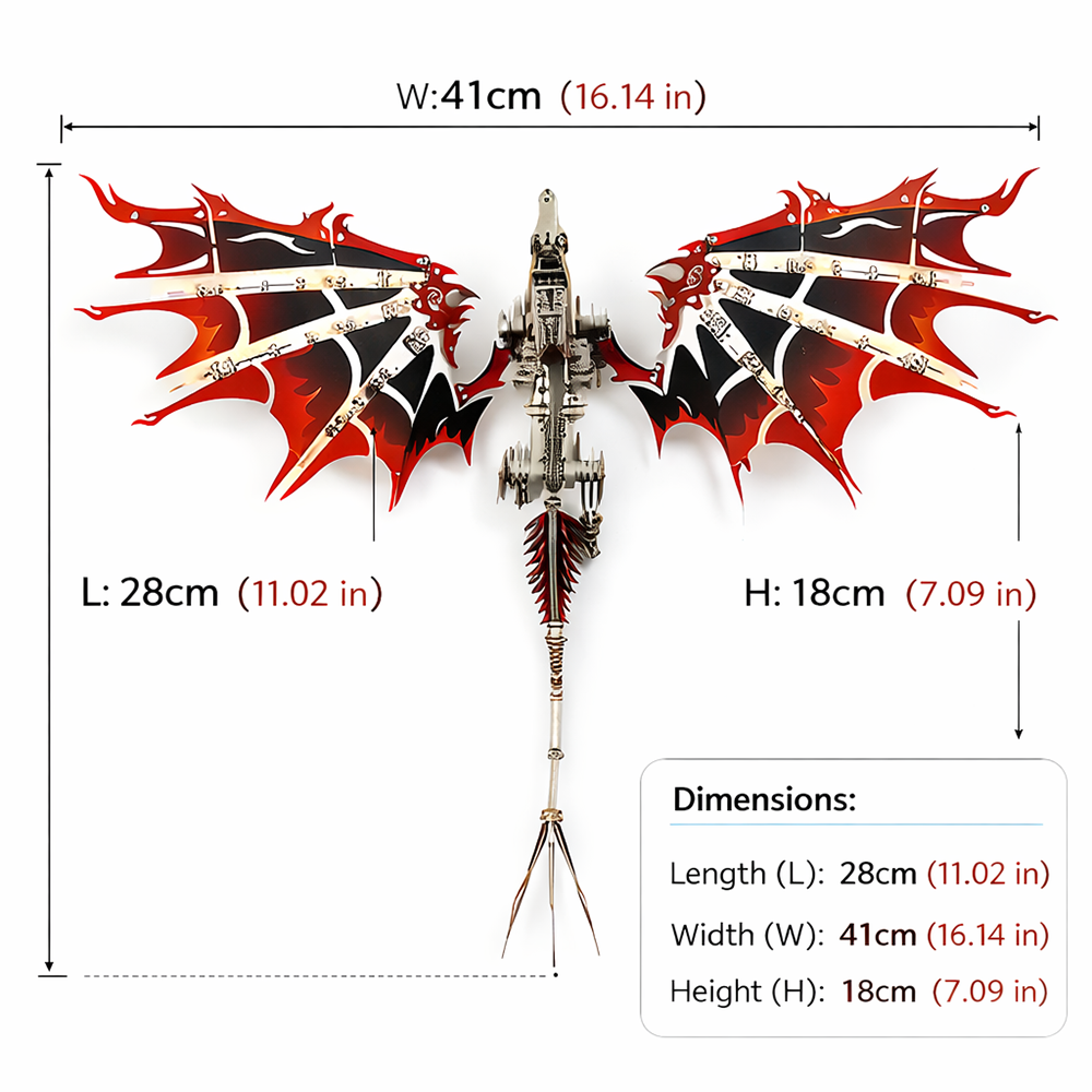 3D Mechanical Fire Dragon Metal Model Kit DIY Puzzle for Adults & Kids - 3D Metal Puzzle Kit | Karpenter Shop