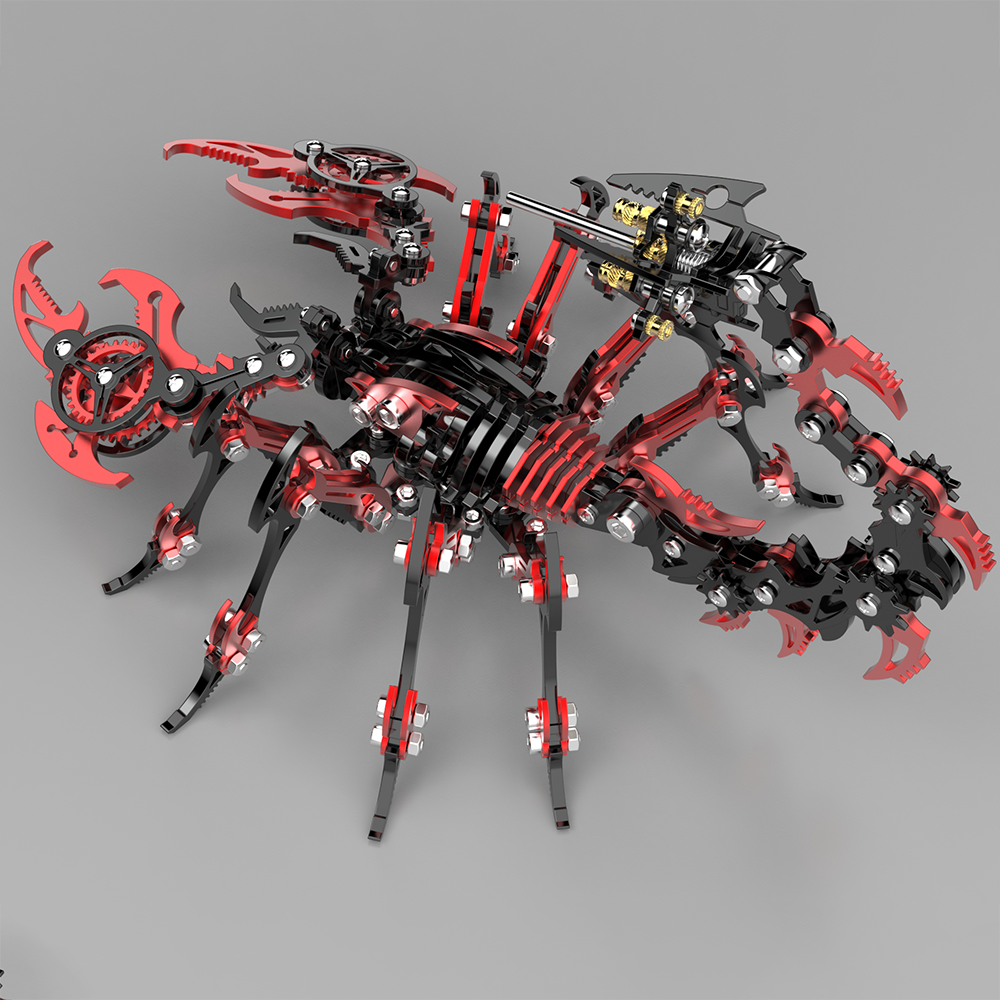 3D Mechanical Scorpion Metal Puzzle Red Black Model Kit - 3D Metal Puzzle Kit | Karpenter Shop