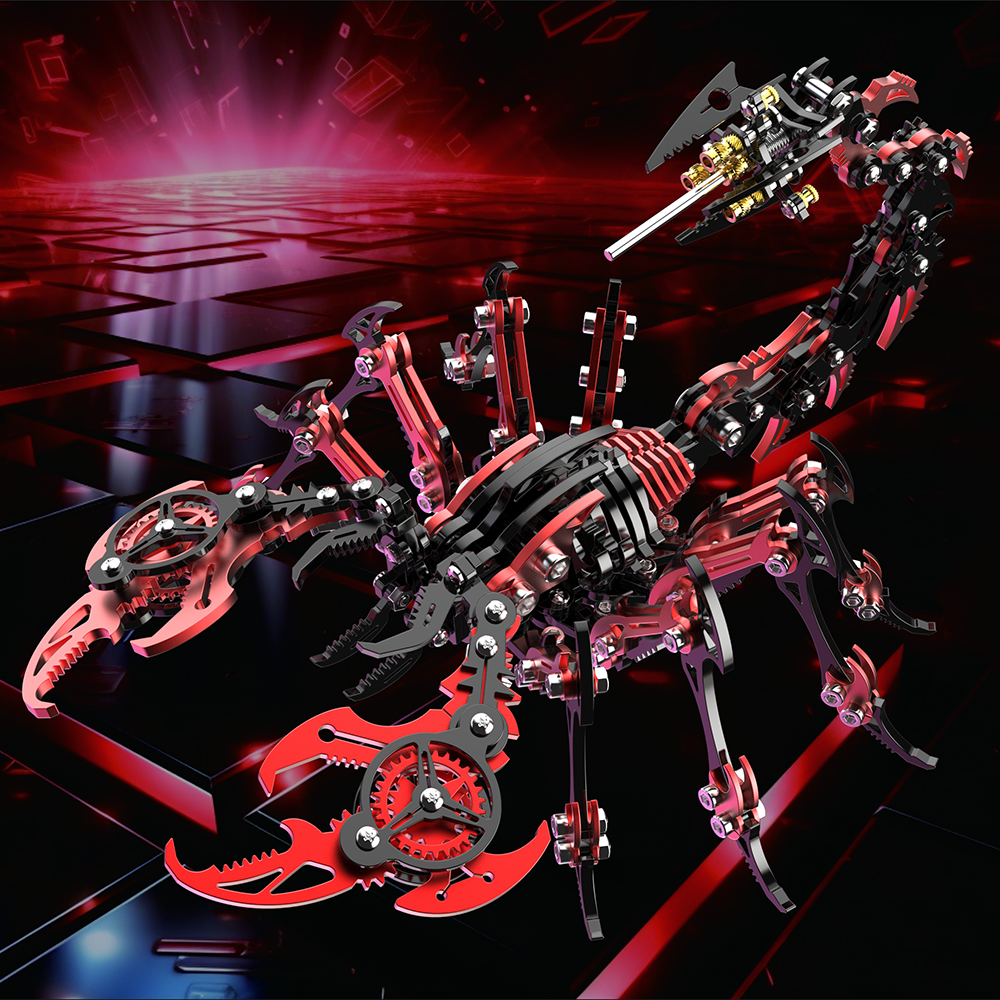 3D Mechanical Scorpion Metal Puzzle Red Black Model Kit - 3D Metal Puzzle Kit | Karpenter Shop