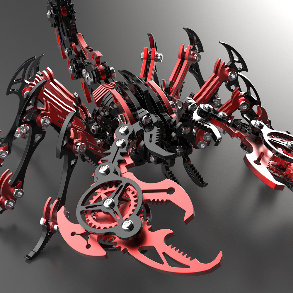 3D Mechanical Scorpion Metal Puzzle Red Black Model Kit - 3D Metal Puzzle Kit | Karpenter Shop
