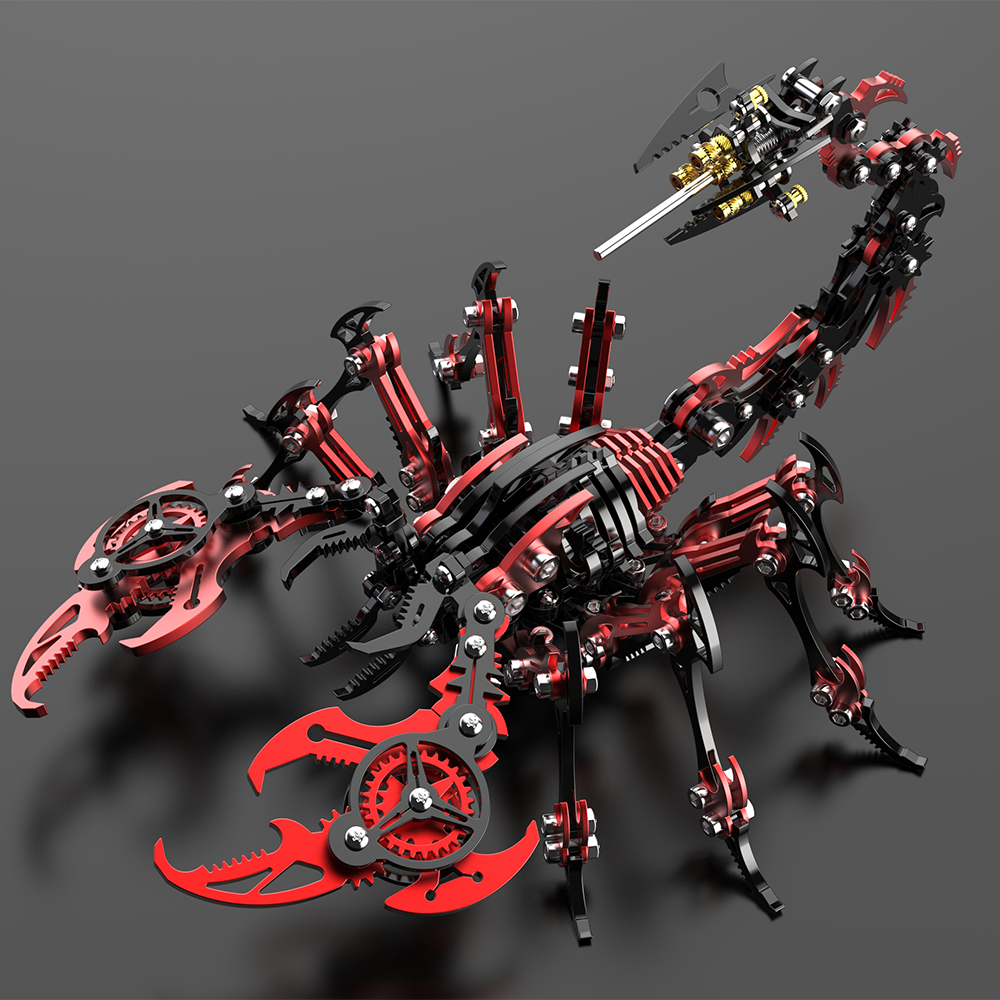 3D Mechanical Scorpion Metal Puzzle Red Black Model Kit - 3D Metal Puzzle Kit | Karpenter Shop