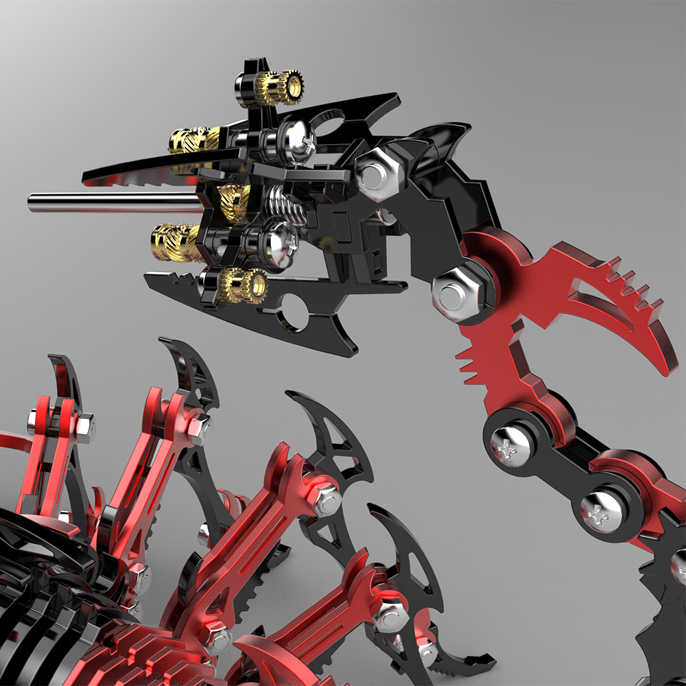 3D Mechanical Scorpion Metal Puzzle Red Black Model Kit - 3D Metal Puzzle Kit | Karpenter Shop