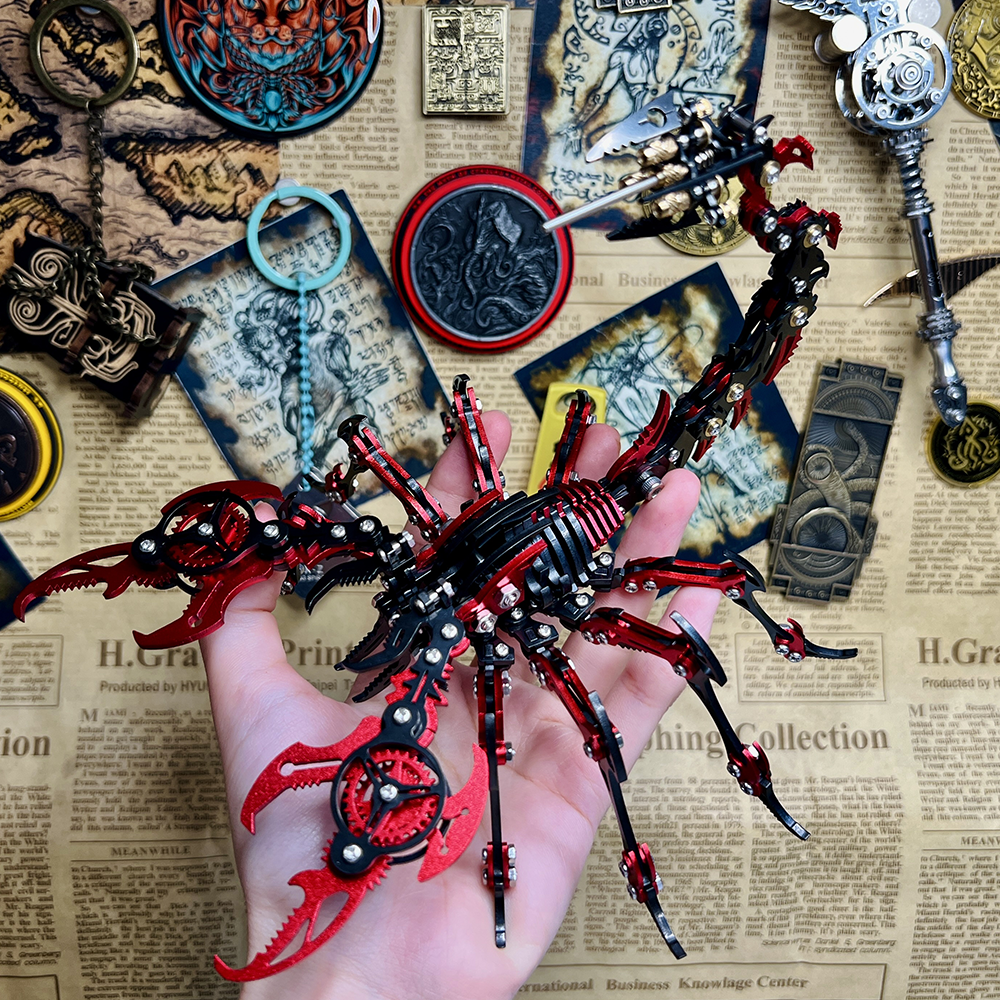 3D Mechanical Scorpion Metal Puzzle Red Black Model Kit - 3D Metal Puzzle Kit | Karpenter Shop