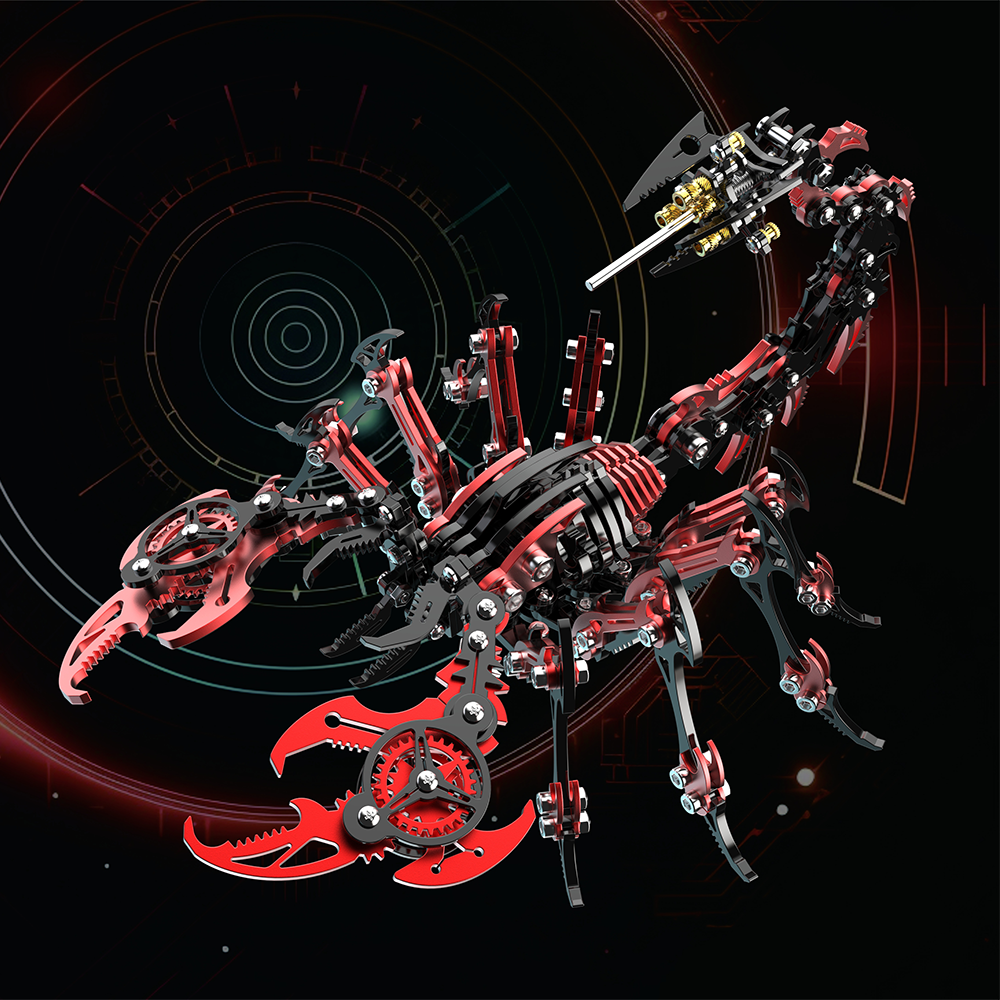 3D Mechanical Scorpion Metal Puzzle Red Black Model Kit - 3D Metal Puzzle Kit | Karpenter Shop