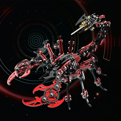 3D Mechanical Scorpion Metal Puzzle Red Black Model Kit - 3D Metal Puzzle Kit | Karpenter Shop