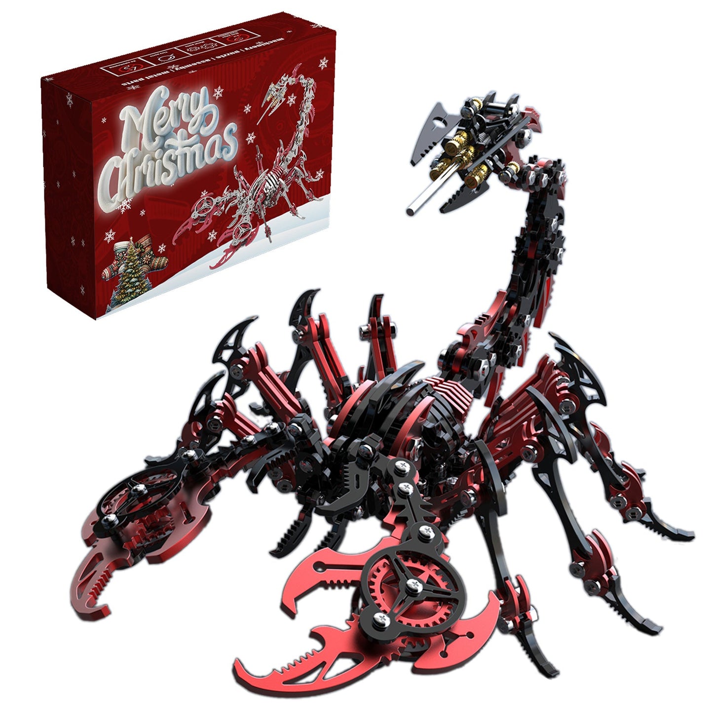 3D Mechanical Scorpion Metal Puzzle Red Black Model Kit - 3D Metal Puzzle Kit | Karpenter Shop