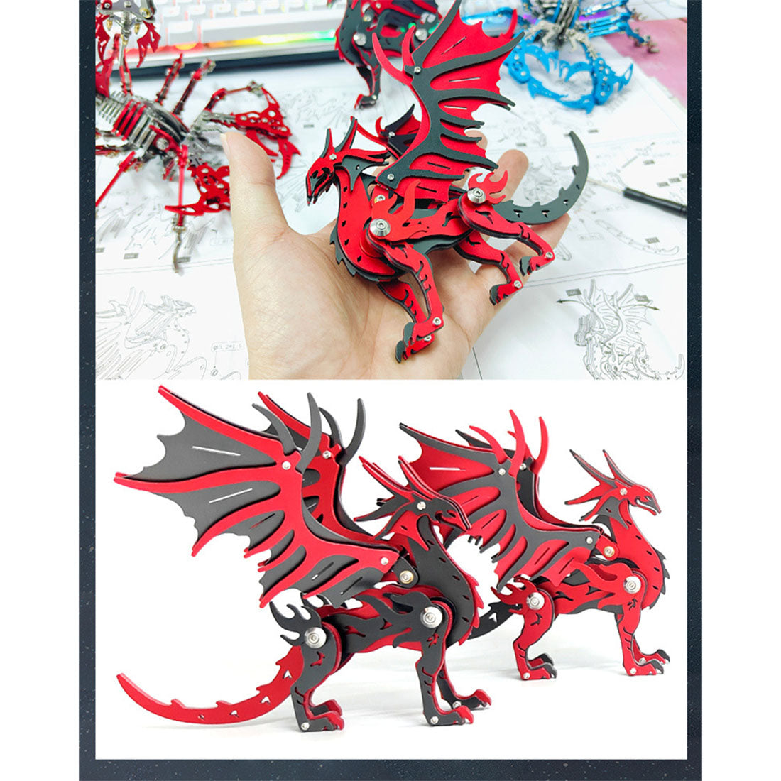3D Metal Pterosaur Puzzle Model Kit Mythical Creature Dragon Series - 3D Metal Puzzle Kit | Karpenter Shop