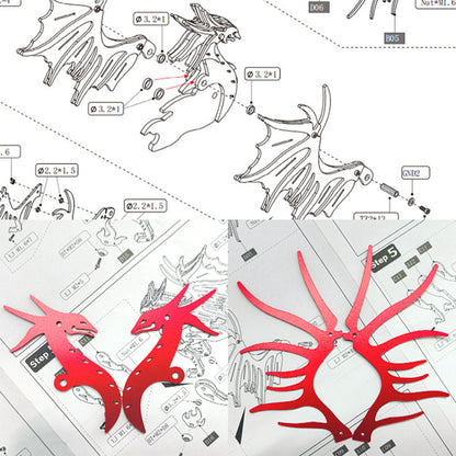 3D Metal Pterosaur Puzzle Model Kit Mythical Creature Dragon Series - 3D Metal Puzzle Kit | Karpenter Shop