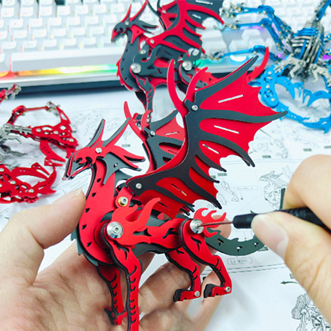 3D Metal Pterosaur Puzzle Model Kit Mythical Creature Dragon Series - 3D Metal Puzzle Kit | Karpenter Shop