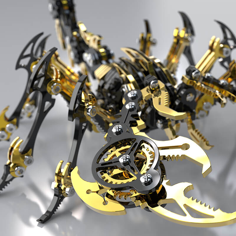 3D Scorpion Black Gold Metal Puzzle – K-Gold PVD Premium Kit - 3D Metal Puzzle Kit | Karpenter Shop