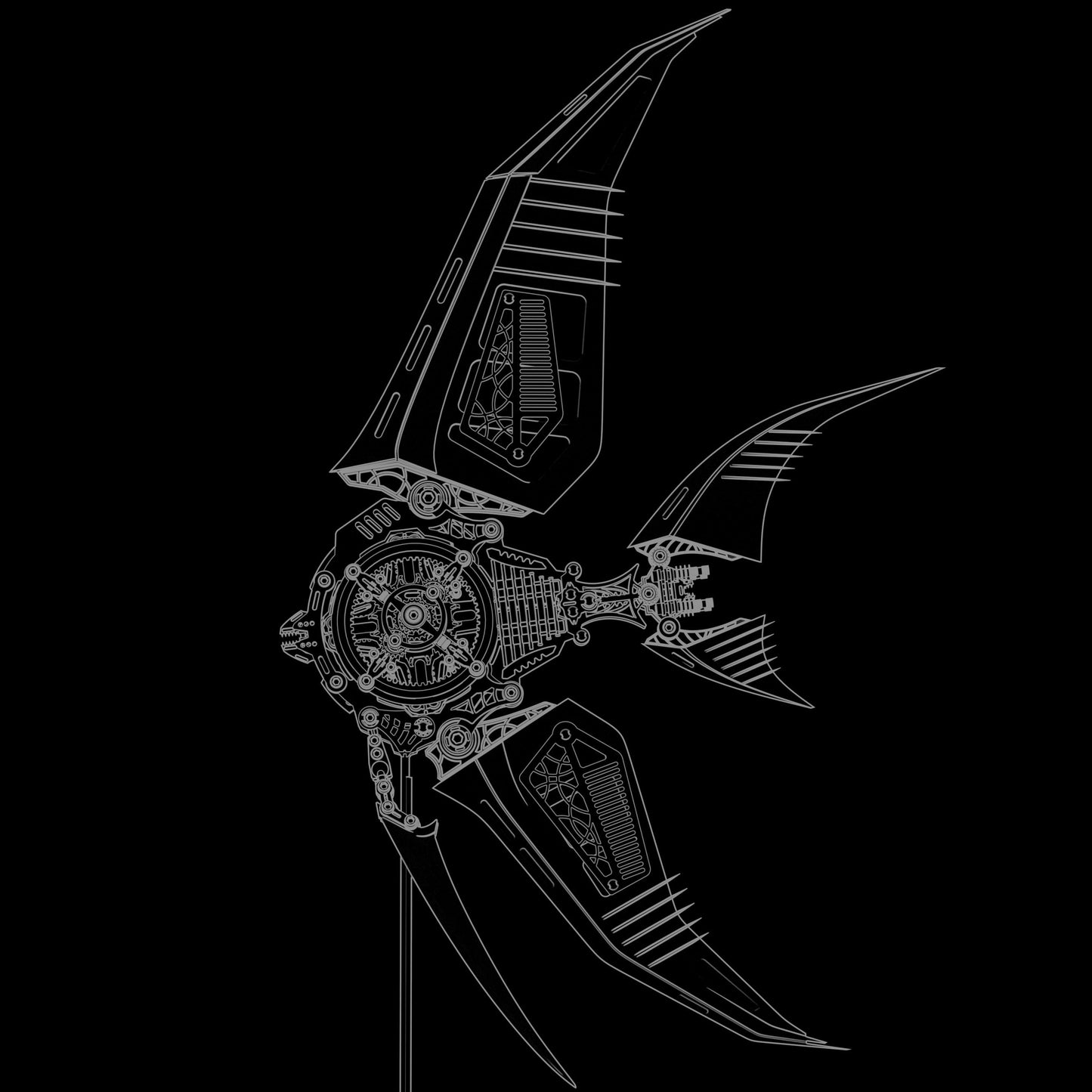 Mechanical Angelfish 3D Metal Puzzle Model Marine Life Series - 3D Metal Puzzle Kit | Karpenter Shop