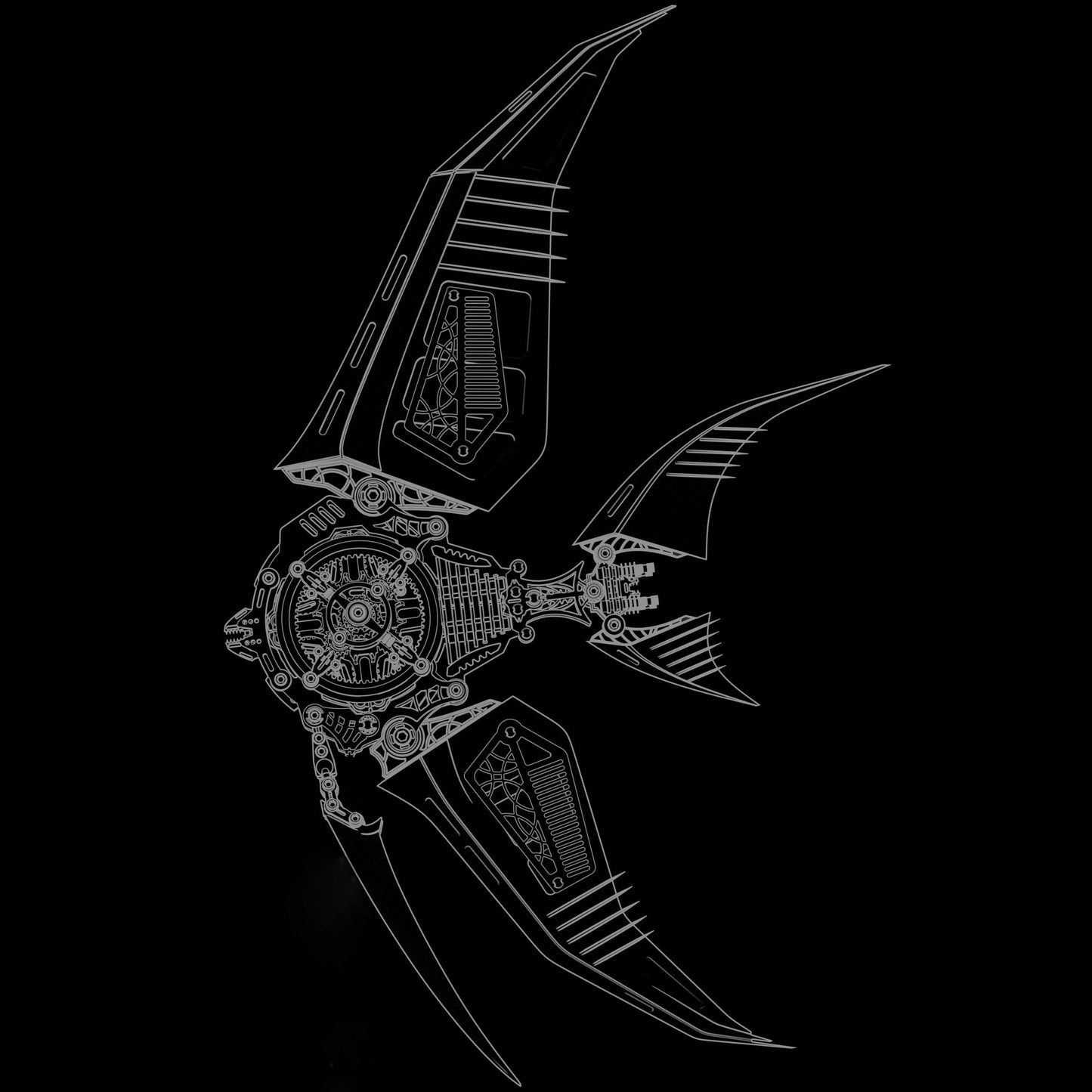Mechanical Angelfish 3D Metal Puzzle Model Marine Life Series - 3D Metal Puzzle Kit | Karpenter Shop