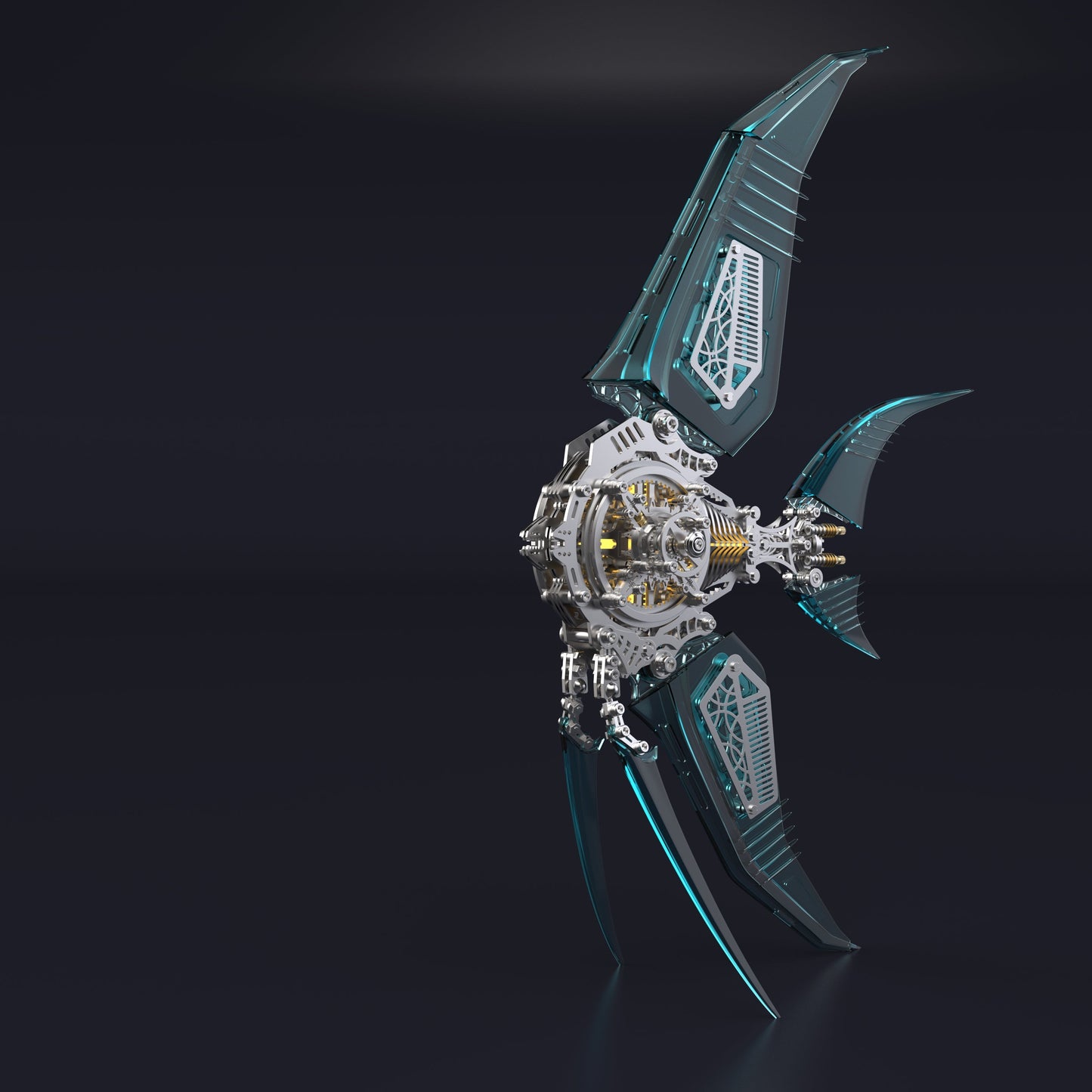 Mechanical Angelfish 3D Metal Puzzle Model Marine Life Series - 3D Metal Puzzle Kit | Karpenter Shop
