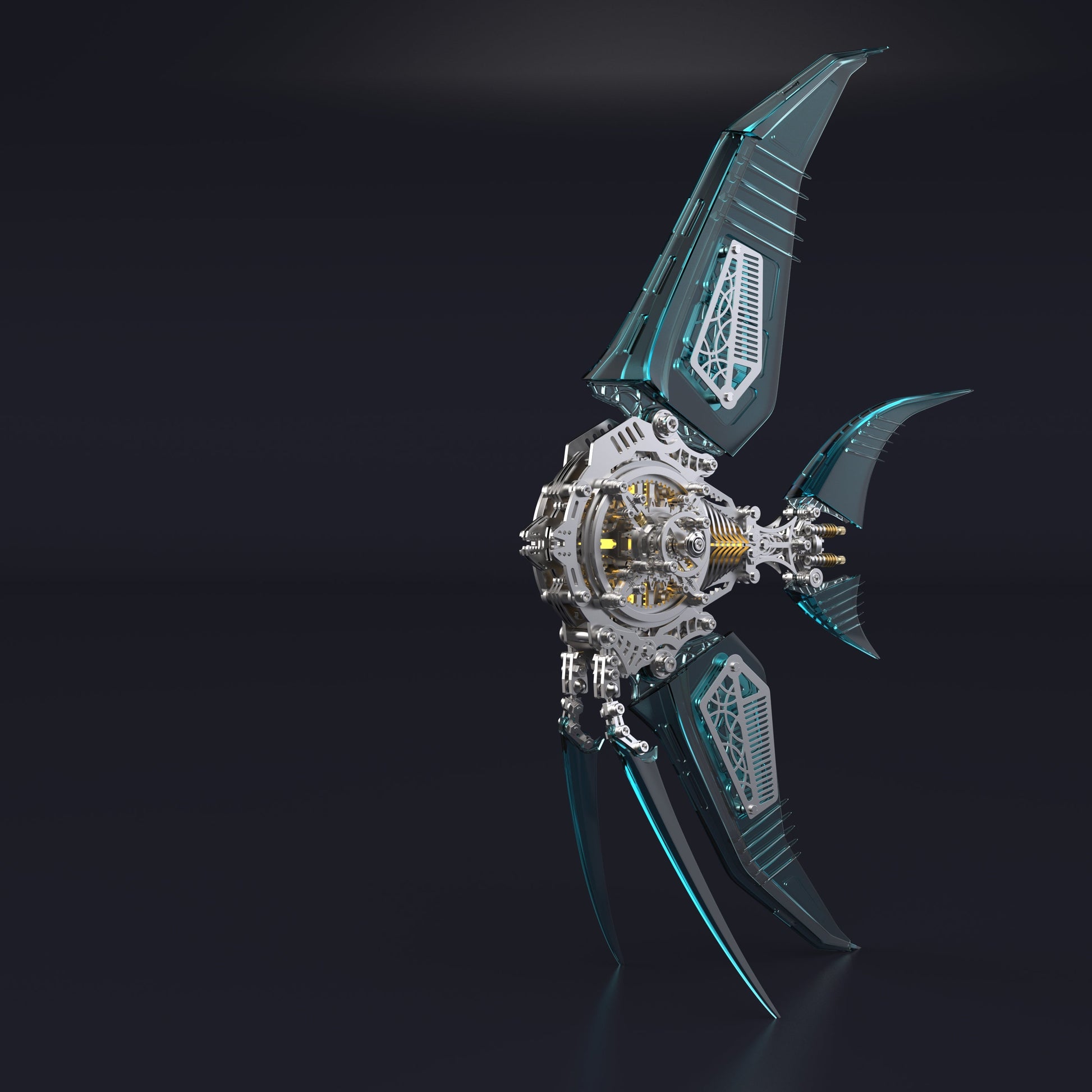 Mechanical Angelfish 3D Metal Puzzle Model Marine Life Series - 3D Metal Puzzle Kit | Karpenter Shop