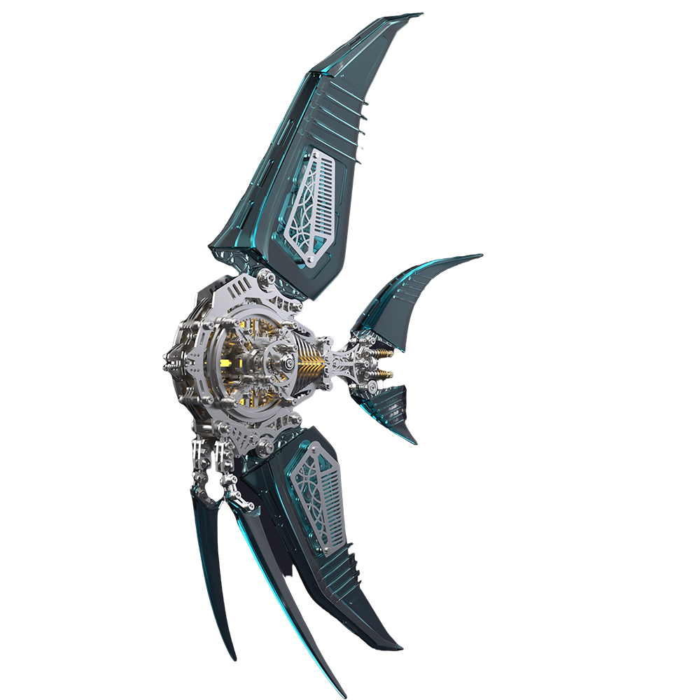 Mechanical Angelfish 3D Metal Puzzle Model Marine Life Series - 3D Metal Puzzle Kit | Karpenter Shop