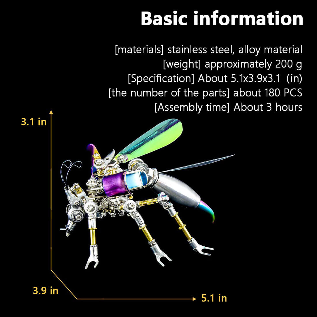 Punk 3D Metal Insect Puzzle Model Kit - 3D Metal Puzzle Kit | Karpenter Shop