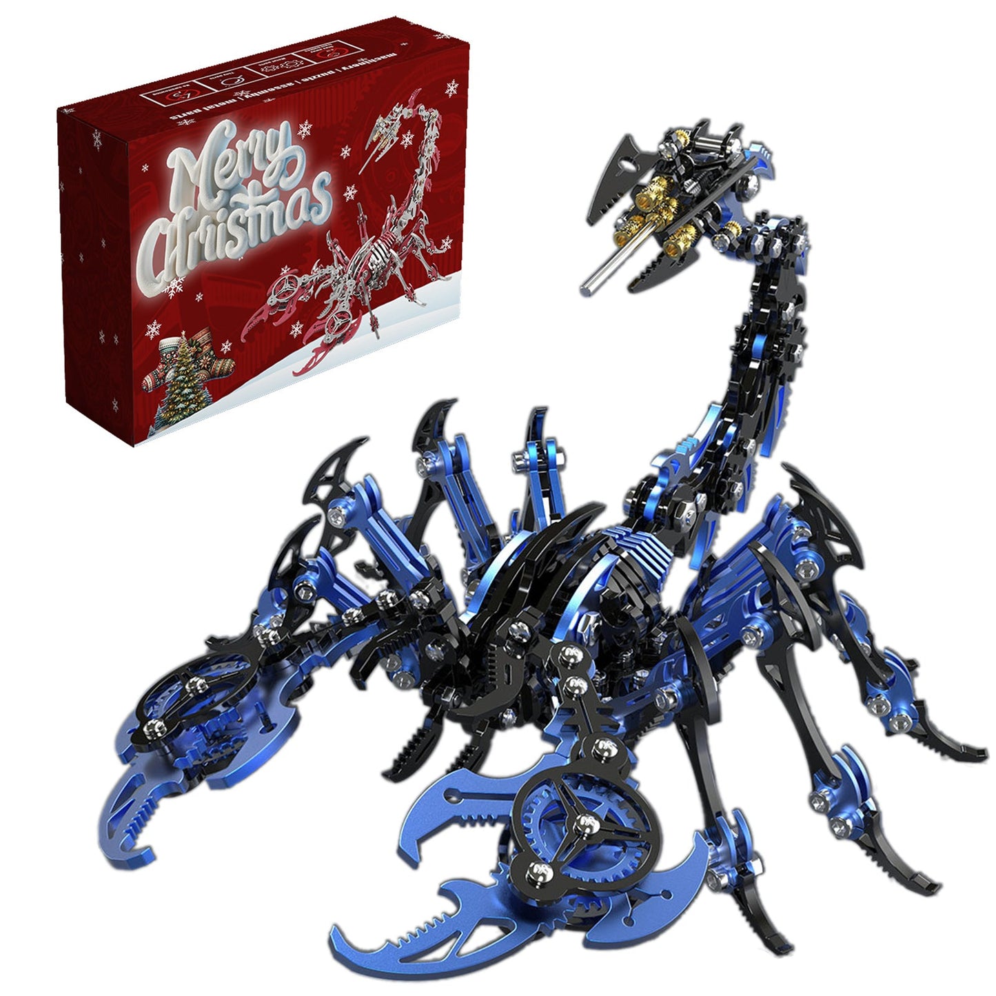 Punk Blue-Black Scorpion 3D Metal Puzzle Model Kit for Gift and Decoration - 3D Metal Puzzle Kit | Karpenter Shop