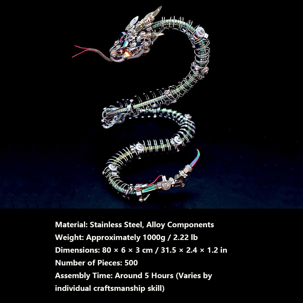 Steampunk Mechanical rattlesnake Metal 3D Puzzle Kit for Adults - 3D Metal Puzzle Kit | Karpenter Shop