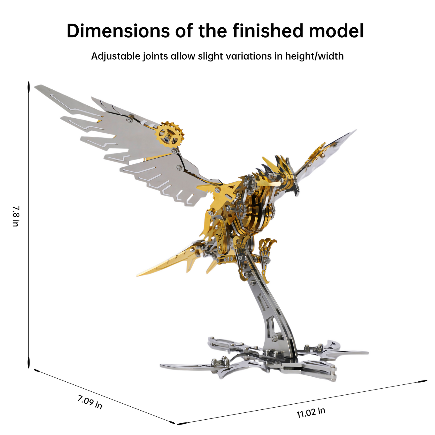 3D Stainless Steel Eagle Metal Puzzle – 279PCS Majestic Bird Model - 3D Metal Puzzle Kit | Karpenter Shop