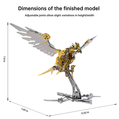 3D Stainless Steel Eagle Metal Puzzle – 279PCS Majestic Bird Model - 3D Metal Puzzle Kit | Karpenter Shop