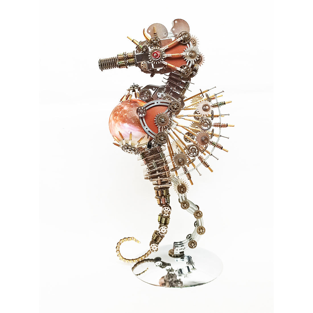 2100PCS Steampunk Seahorse Puzzle 3D DIY Model Kit with Planet Lights - 3D Metal Puzzle Kit | Karpenter Shop