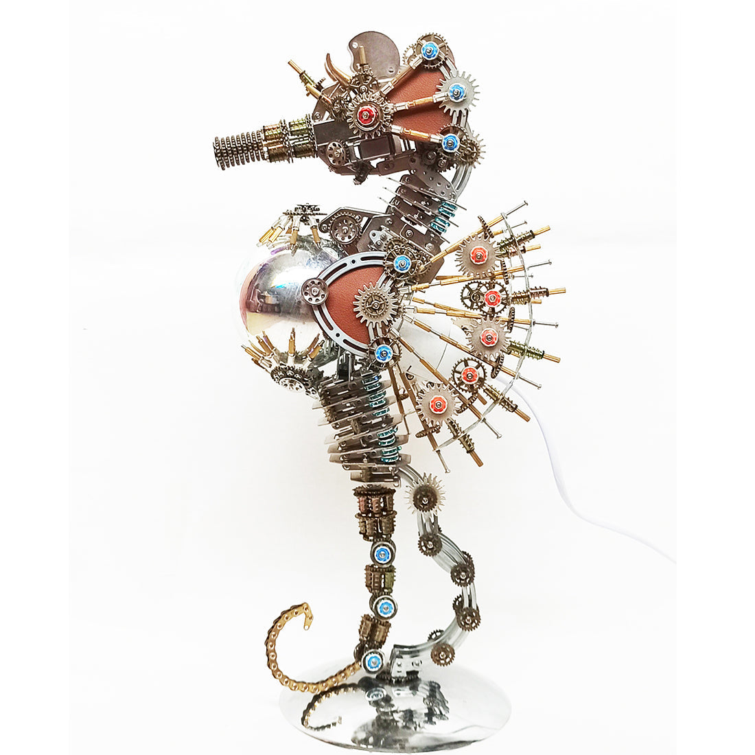 2100PCS Steampunk Seahorse Puzzle 3D DIY Model Kit with Planet Lights - 3D Metal Puzzle Kit | Karpenter Shop