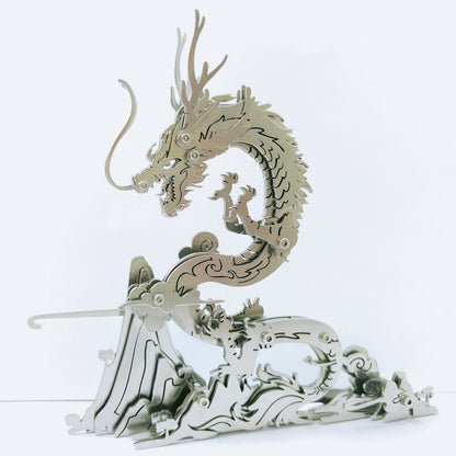 3D DIY Metal Puzzle Dragon on the Mountain Mythical Creature Model Kit - 3D Metal Puzzle Kit | Karpenter Shop