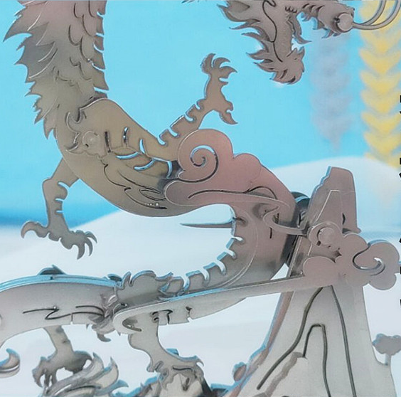 3D DIY Metal Puzzle Dragon on the Mountain Mythical Creature Model Kit - 3D Metal Puzzle Kit | Karpenter Shop