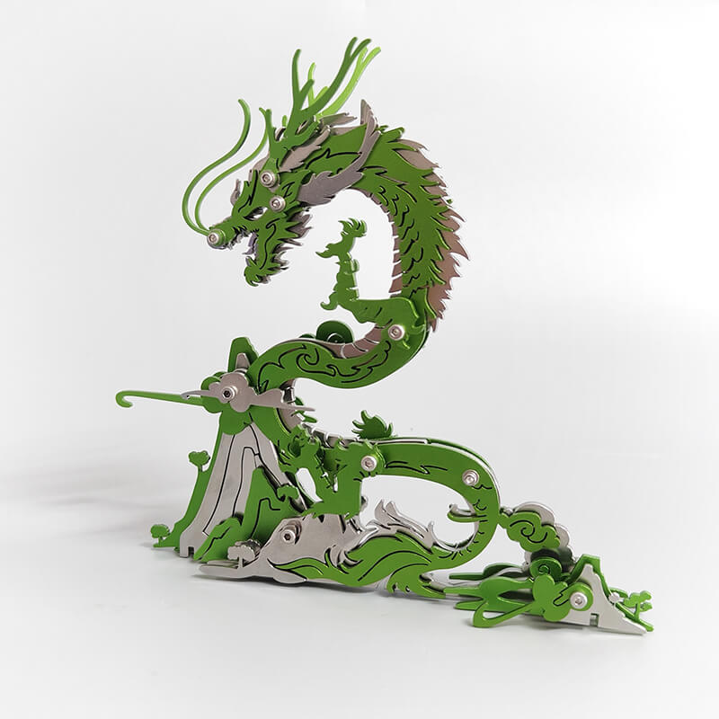 3D DIY Metal Puzzle Dragon on the Mountain Mythical Creature Model Kit - 3D Metal Puzzle Kit | Karpenter Shop