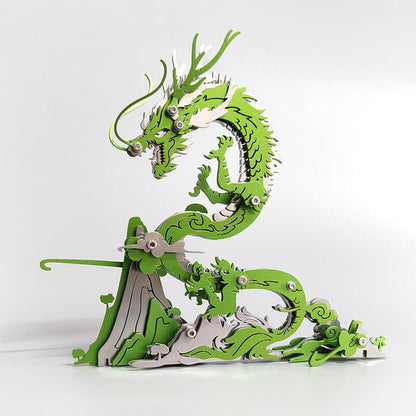 3D DIY Metal Puzzle Dragon on the Mountain Mythical Creature Model Kit - 3D Metal Puzzle Kit | Karpenter Shop