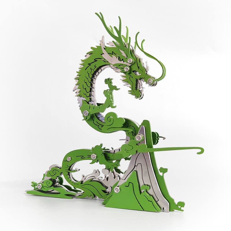 3D DIY Metal Puzzle Dragon on the Mountain Mythical Creature Model Kit - 3D Metal Puzzle Kit | Karpenter Shop