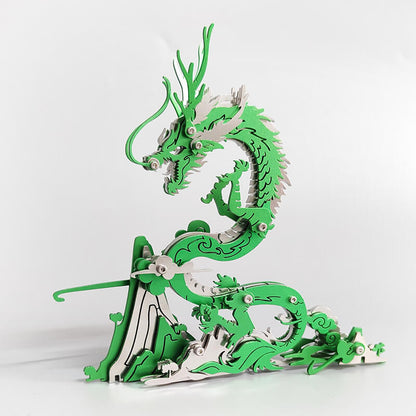 3D DIY Metal Puzzle Dragon on the Mountain Mythical Creature Model Kit - 3D Metal Puzzle Kit | Karpenter Shop