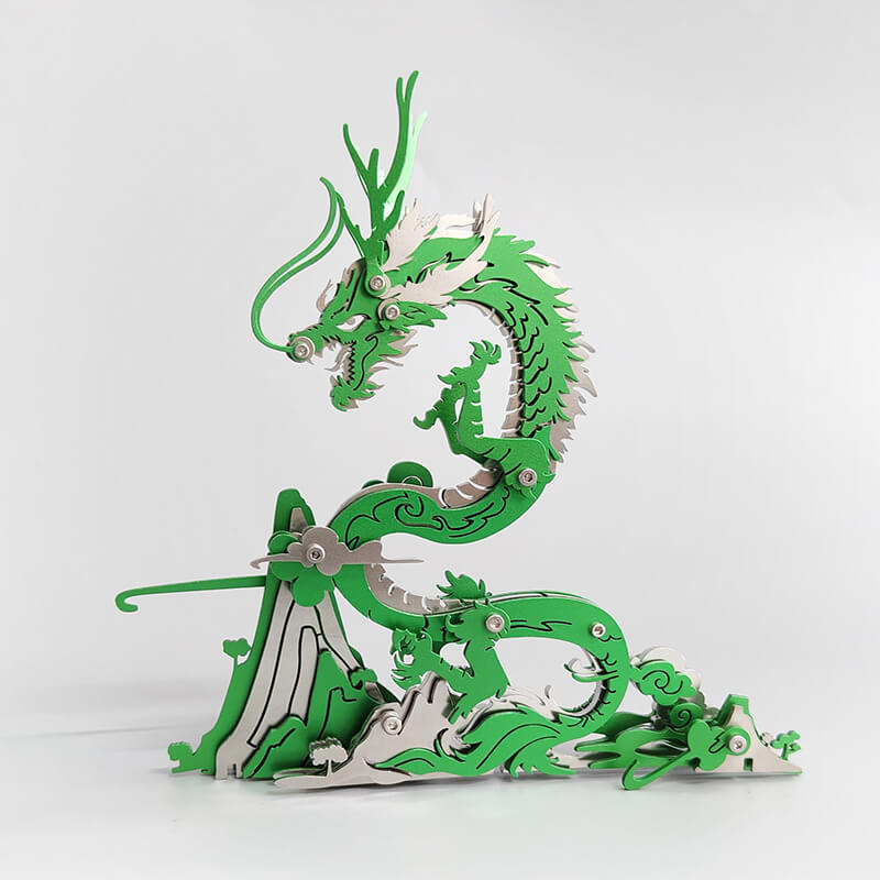 3D DIY Metal Puzzle Dragon on the Mountain Mythical Creature Model Kit - 3D Metal Puzzle Kit | Karpenter Shop