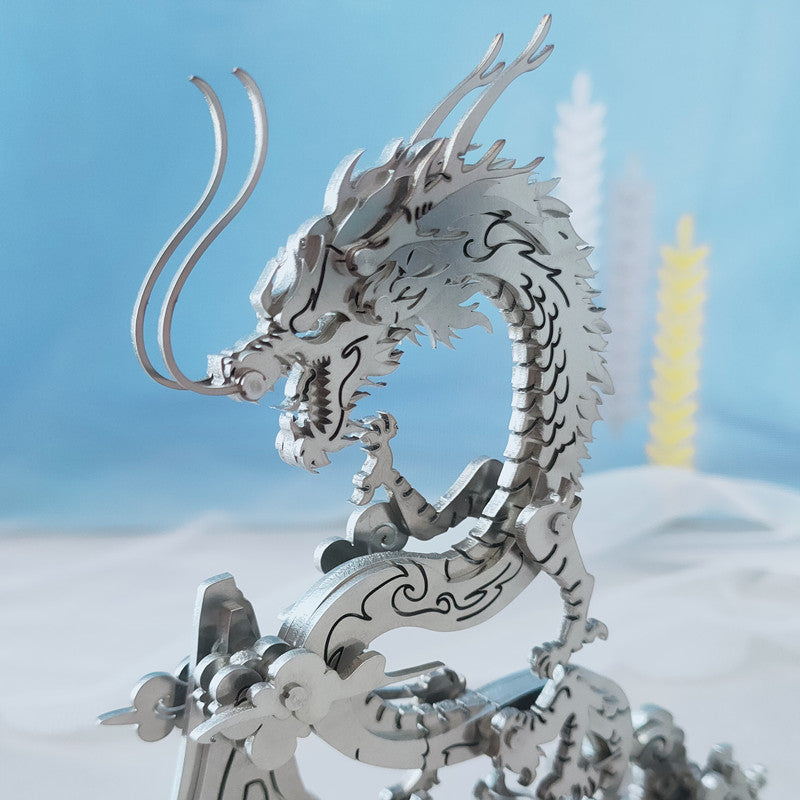 3D DIY Metal Puzzle Dragon on the Mountain Mythical Creature Model Kit - 3D Metal Puzzle Kit | Karpenter Shop