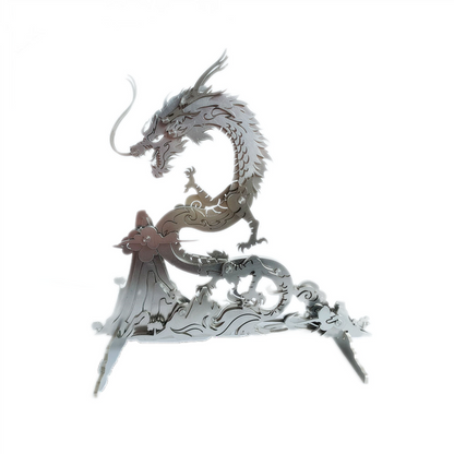 3D DIY Metal Puzzle Dragon on the Mountain Mythical Creature Model Kit - 3D Metal Puzzle Kit | Karpenter Shop