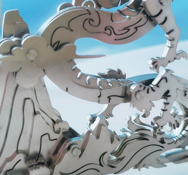 3D DIY Metal Puzzle Dragon on the Mountain Mythical Creature Model Kit - 3D Metal Puzzle Kit | Karpenter Shop
