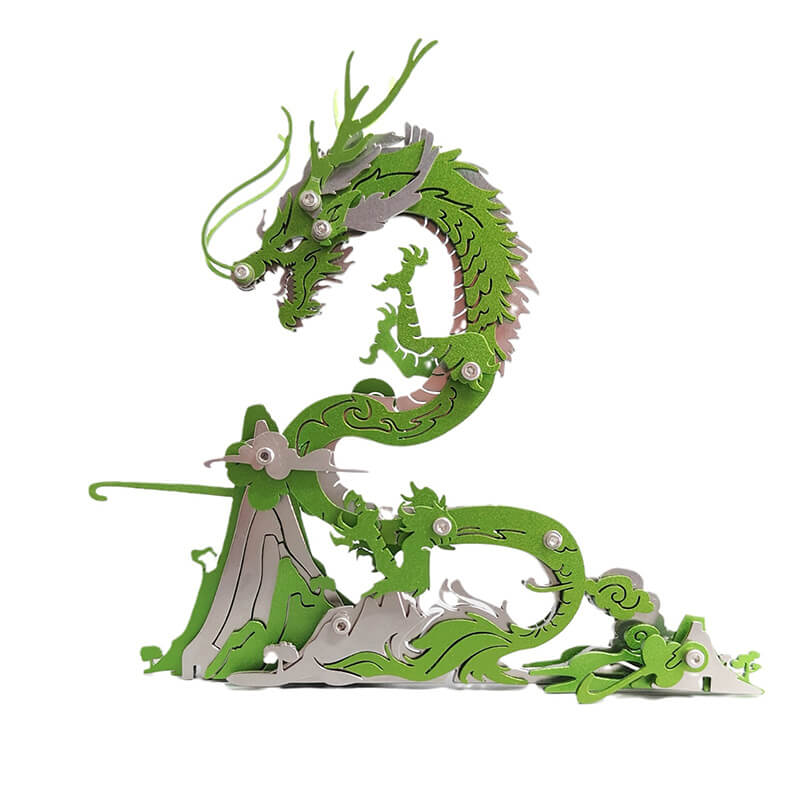 3D DIY Metal Puzzle Dragon on the Mountain Mythical Creature Model Kit - 3D Metal Puzzle Kit | Karpenter Shop
