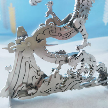 3D DIY Metal Puzzle Dragon on the Mountain Mythical Creature Model Kit - 3D Metal Puzzle Kit | Karpenter Shop