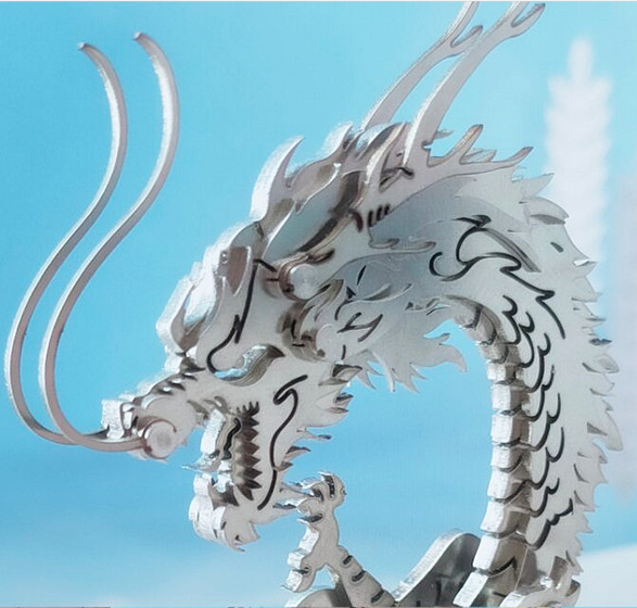 3D DIY Metal Puzzle Dragon on the Mountain Mythical Creature Model Kit - 3D Metal Puzzle Kit | Karpenter Shop