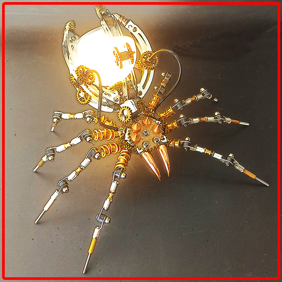 Steampunk 512pcs Metal Spider Desk Lamp Model DIY Assemble Kits - 3D Metal Puzzle Kit | Karpenter Shop
