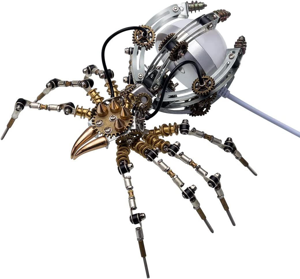 Steampunk 512pcs Metal Spider Desk Lamp Model DIY Assemble Kits - 3D Metal Puzzle Kit | Karpenter Shop