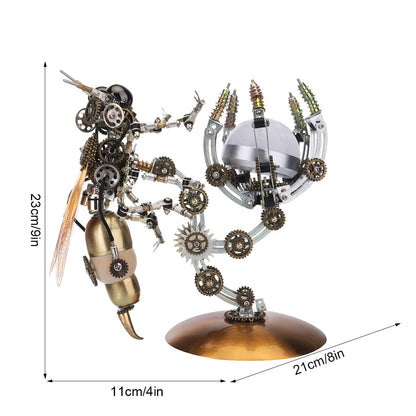 Steampunk Wasp 3D Multiple Scene Model Kit Puzzle with Base - 3D Metal Puzzle Kit | Karpenter Shop